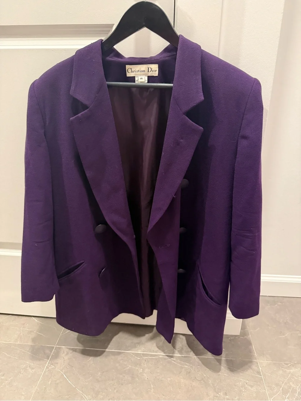 Christian Dior Double Breasted eggplant elegant jacket